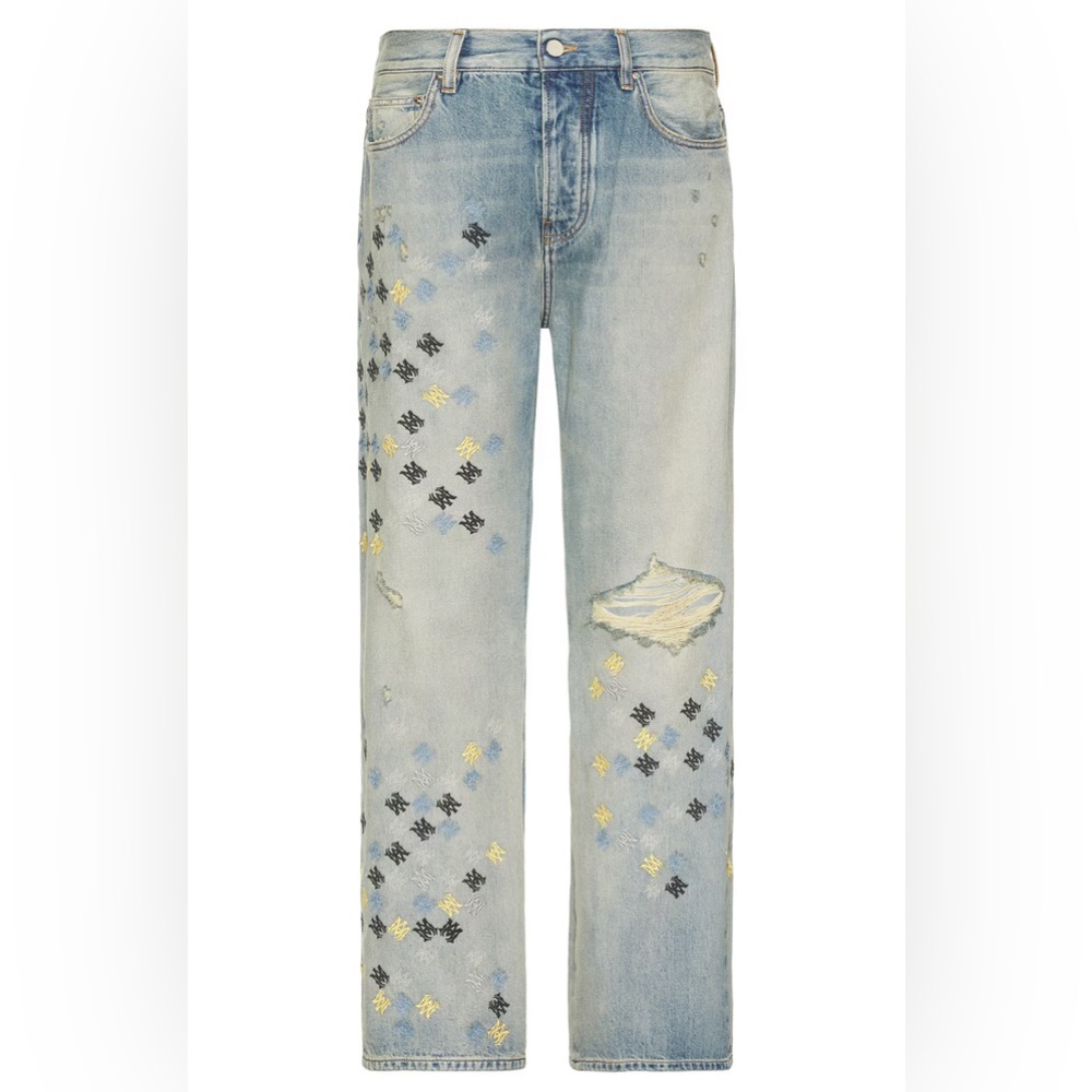 AMIRI MA Quad Embroidered Flare Jeans